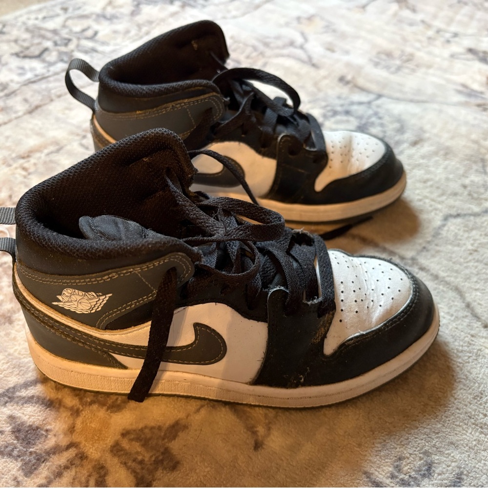 Nike Kids Air Jordans Black and White High-Top Sneakers